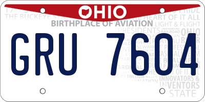 OH license plate GRU7604