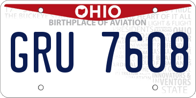 OH license plate GRU7608