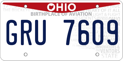 OH license plate GRU7609