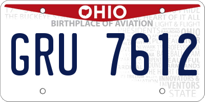 OH license plate GRU7612