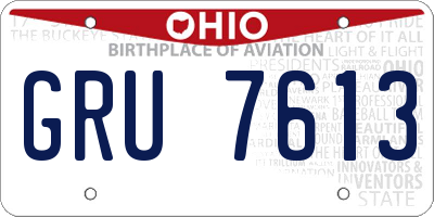 OH license plate GRU7613