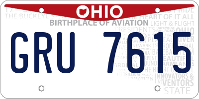 OH license plate GRU7615