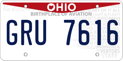 OH license plate GRU7616