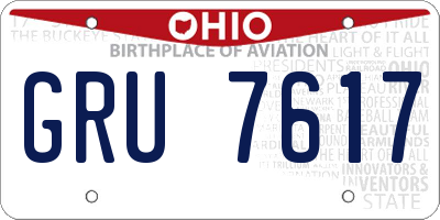 OH license plate GRU7617
