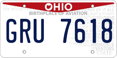 OH license plate GRU7618