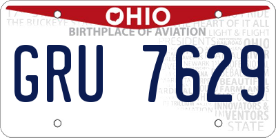 OH license plate GRU7629