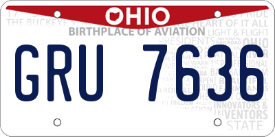 OH license plate GRU7636