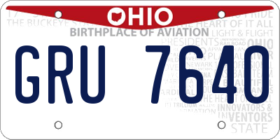 OH license plate GRU7640