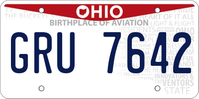 OH license plate GRU7642