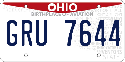 OH license plate GRU7644