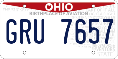 OH license plate GRU7657
