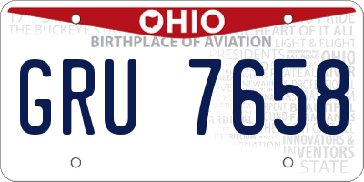 OH license plate GRU7658