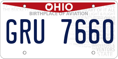 OH license plate GRU7660