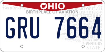 OH license plate GRU7664