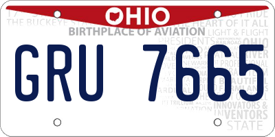 OH license plate GRU7665