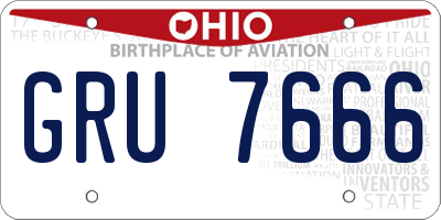 OH license plate GRU7666