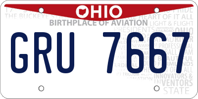 OH license plate GRU7667