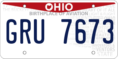 OH license plate GRU7673