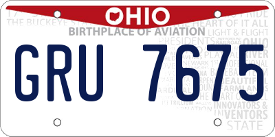 OH license plate GRU7675