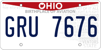 OH license plate GRU7676