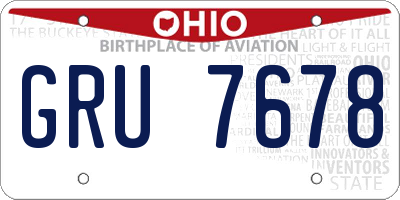 OH license plate GRU7678