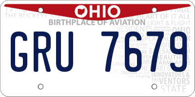 OH license plate GRU7679