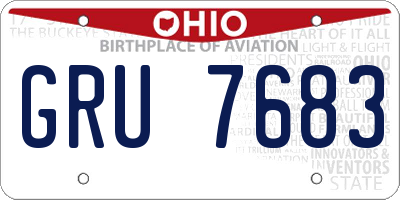 OH license plate GRU7683