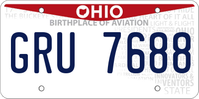 OH license plate GRU7688
