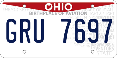 OH license plate GRU7697