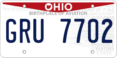 OH license plate GRU7702