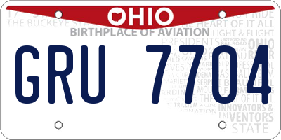 OH license plate GRU7704