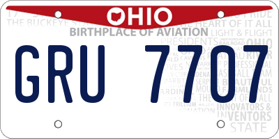 OH license plate GRU7707