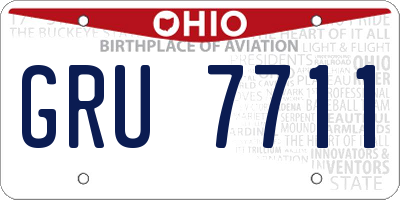 OH license plate GRU7711