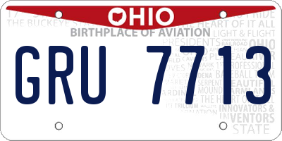OH license plate GRU7713