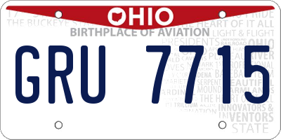 OH license plate GRU7715