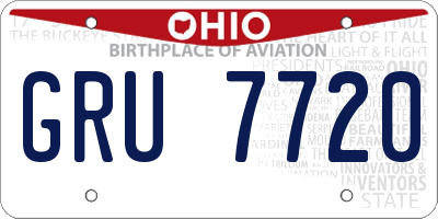 OH license plate GRU7720