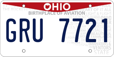 OH license plate GRU7721