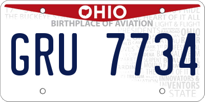 OH license plate GRU7734