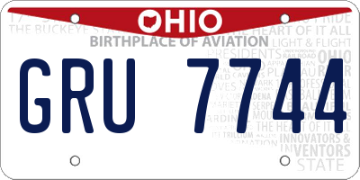 OH license plate GRU7744
