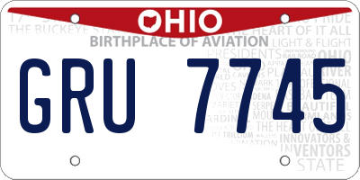 OH license plate GRU7745