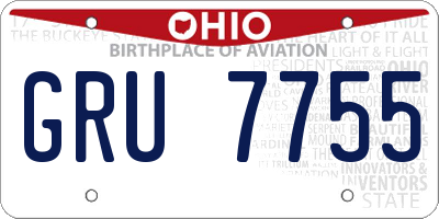 OH license plate GRU7755