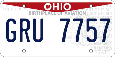 OH license plate GRU7757