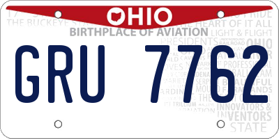 OH license plate GRU7762