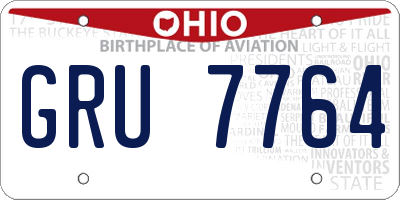OH license plate GRU7764