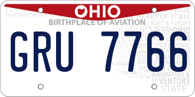 OH license plate GRU7766