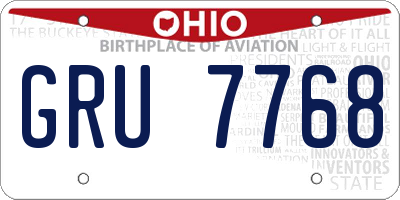OH license plate GRU7768