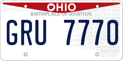 OH license plate GRU7770