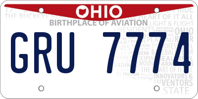 OH license plate GRU7774