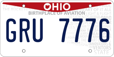 OH license plate GRU7776