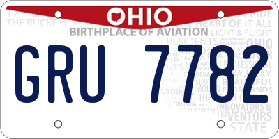 OH license plate GRU7782